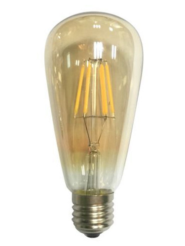 Лампа LED Filament E27 Edison 6W 2700K Amber  (10 τεμάχια)