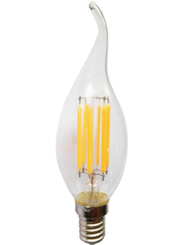 Лампа LED Filament E14 Candle 6W 4000K Dimmable Tip  (10 τεμάχια)