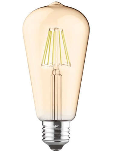 Лампа LED Filament E27 Edis 8W 2700K Amber  (10 τεμάχια)