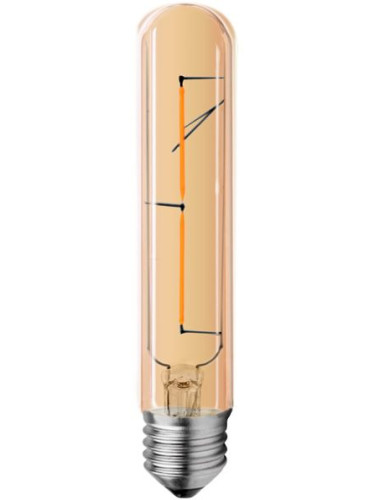 Лампа LED Filament E27 Tube 2W 2700K Dimmable Amber