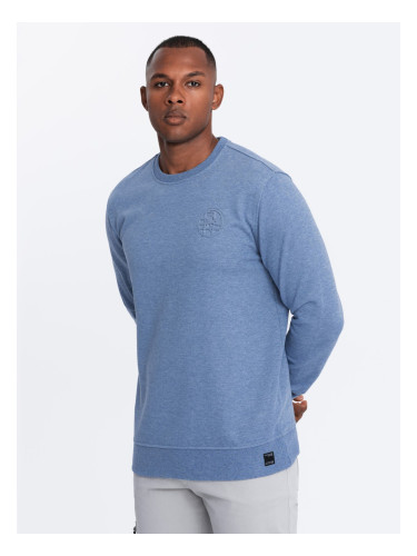 Ombre Men's mélange sweatshirt with embroidered logo - indigo