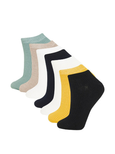 DEFACTO Men's Comfortable Elastic 7-Pack Cotton Ankle Socks