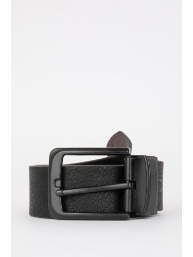 DEFACTO Men's Double-Sided Faux Leather Jean Belt