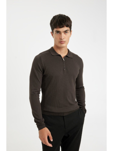 DEFACTO Standard Fit Polo Neck Sweater