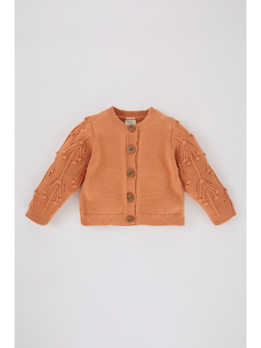 DEFACTO Baby Girl Crew Neck Knitwear Cardigan