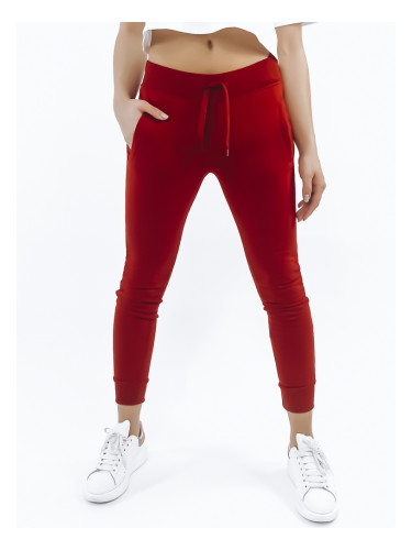 DStreet Spodnie damskie dresowe FITS czerwone