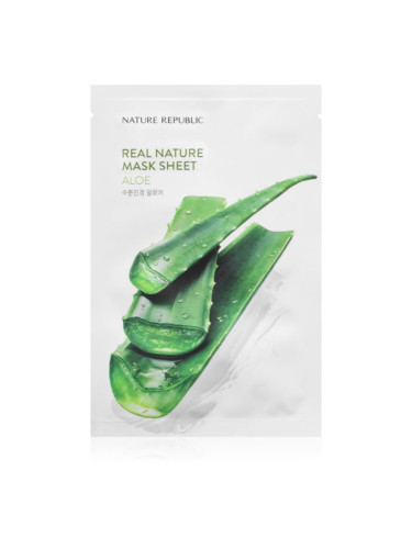 NATURE REPUBLIC Real Nature Aloe Mask Sheet хидратираща платнена маска с успокояващ ефект 23 мл.