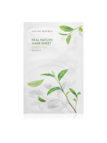 NATURE REPUBLIC Real Nature Green Tea Mask Sheet хидратираща платнена маска със зелен чай 23 мл.