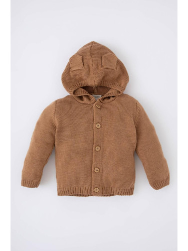 DEFACTO Baby Boy Hooded Knitwear Cardigan
