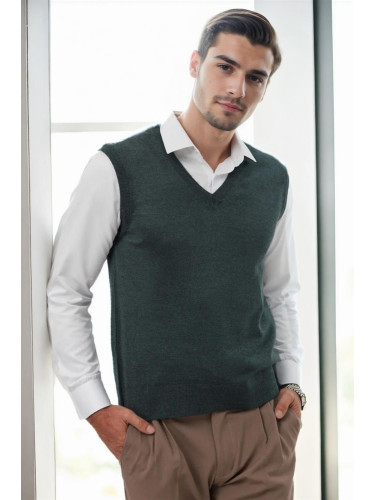 90829 Dewberry V Neck Sleeveless Knit Mens Sweater-Khaki