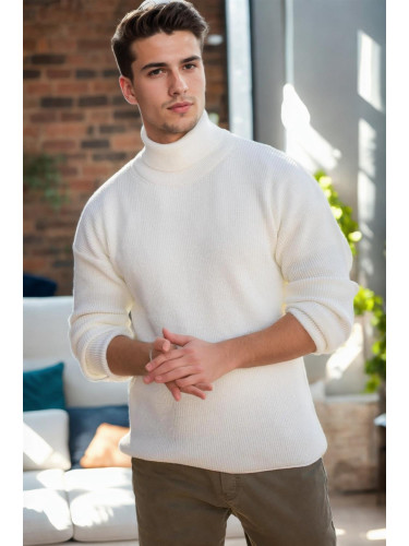 18701 Dewberry Turtleneck Mens Knitwear-EKRU