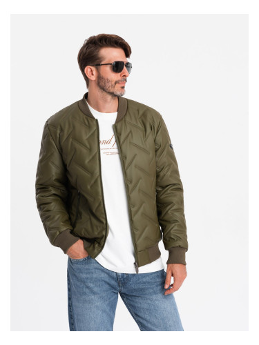 Ombre Men's embossed bomber jacket - olive