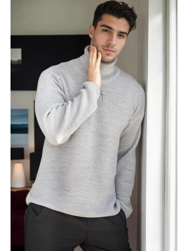 18701 Dewberry Turtleneck Mens Knitwear-GREY