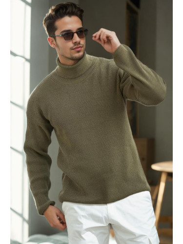 18701 Dewberry Turtleneck Mens Knitwear-Khaki