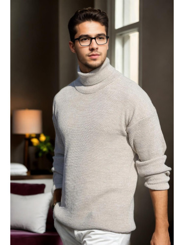 18701 Dewberry Turtleneck Mens Knitwear-BEIGE