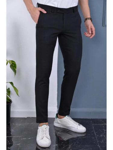 189762 Dewberry Slim Fit Mens Trousers-BLACK