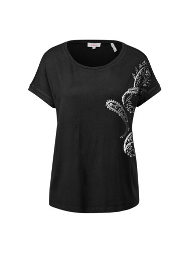 s.Oliver RL T-SHIRT Дамска тениска, черно, размер