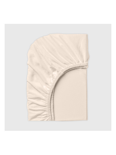 Чаршаф с ластик памучно трико ЕКРЮ, 180/200/25