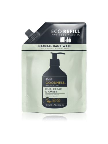 Baylis & Harding Goodness Oud, Cedar & Amber натурален течен сапун за ръце REFILL 1000 мл.