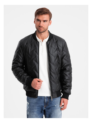 Ombre Men's embossed bomber jacket - black