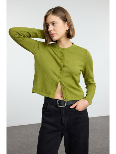 Trendyol Green Wool Knitted Cardigan