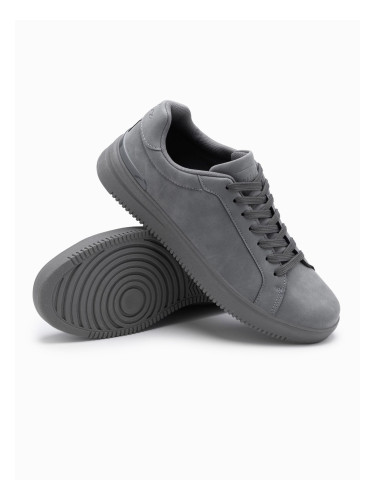 Ombre Casual solid men's eco nubuck shoes - grey