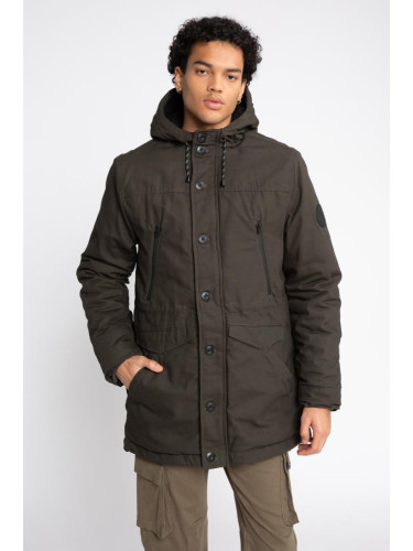 DEFACTO Slim Fit Hooded Plush Lining Coat Parka