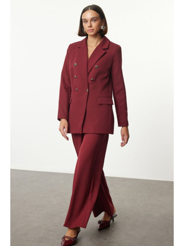 Trendyol Burgundy Button Detailed Blazer Jacket