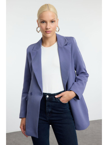 Trendyol Indigo Lined Double Breasted Blazer Jacket