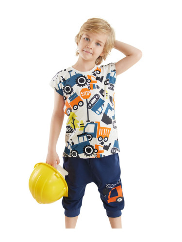 Denokids Cars Boy's Summer T-shirt Capri Shorts Set