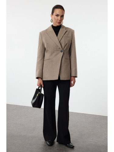 Trendyol Mink Cashmere Fitted Blazer Jacket