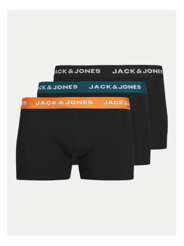 Jack&Jones Комплект 3 чифта боксерки Solid 12259087 Черен