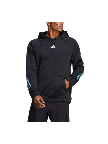 ADIDAS Train Icons 3-Stripes Fleece Hoodie Black