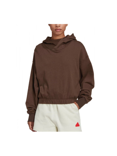 ADIDAS Sportswear Studio Lounge Cropped Hoodie Brown