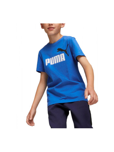 PUMA Essentials+ Two-Tone Logo Tee Blue