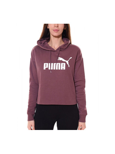 PUMA Essentials Cropped Hoodie Purple