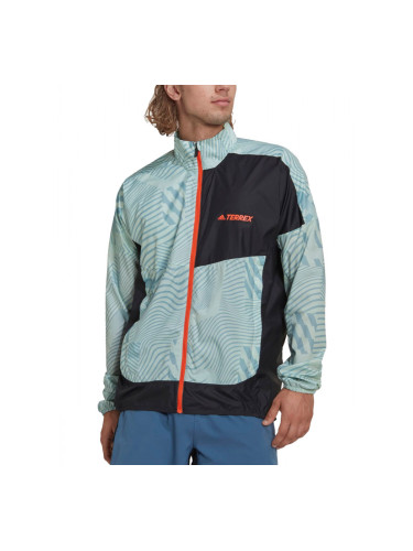 ADIDAS Terrex Trail Running Printed Wind Jacket Green