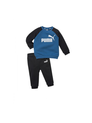 PUMA Minicats Essentials Raglan Jogger Set Blue/Black