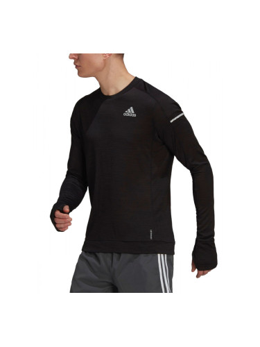 ADIDAS Cooler Long Sleeve Running Sweatshirt Black