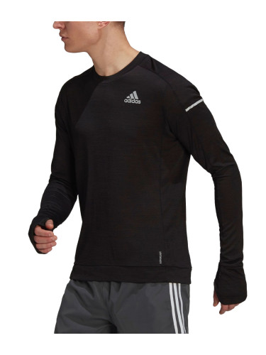 ADIDAS Cooler Long Sleeve Running Sweatshirt Black