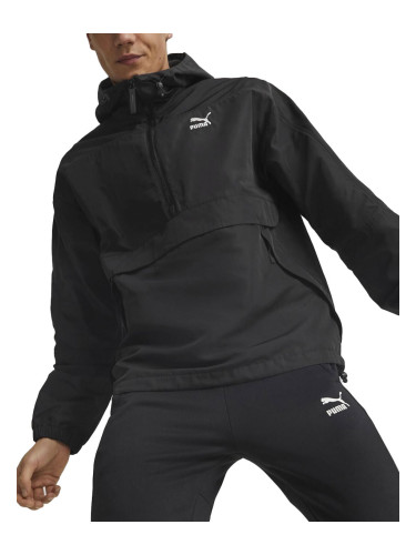 PUMA Half-Zip Hooded Windbreaker Black