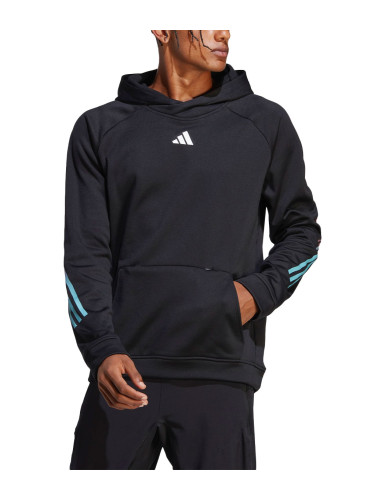 ADIDAS Train Icons 3-Stripes Fleece Hoodie Black