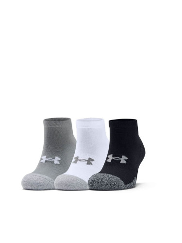 UNDER ARMOUR 3-Packs Heatgear Low Cut Socks Black/White/Grey