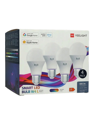 Yeelight Smart LED Bulb W4 Lite Multiple Color - 4 pack, 4 броя,YLQPD-0011