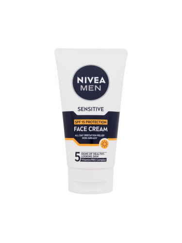 Nivea Men Sensitive Face Cream SPF15 Дневен крем за лице за мъже 75 ml