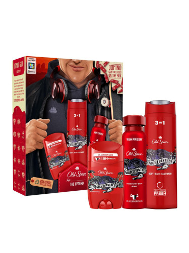 Old Spice Nightpanther Подаръчен комплект деостик 50 ml + дезодорант 150 ml + душ гел 400 ml + домино