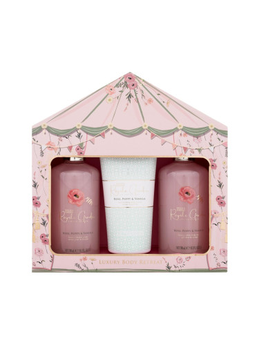 Baylis & Harding Royale Garden Rose, Poppy & Vanilla Luxury Body Retreat Подаръчен комплект Душ гел 300 ml + лосион за тяло 200 ml + душ крем 300 ml