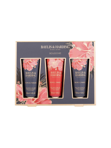 Baylis & Harding Boudoire Tropical Paradise Подаръчен комплект Крем за ръце и нокти 3 x 50 ml