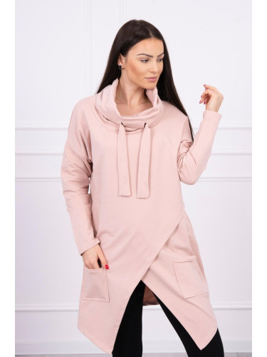 Tunic with clutch front dark Oversize powder pink