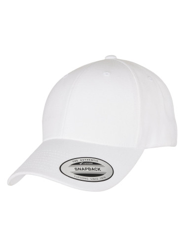 Premium Curved Snapback Cap White